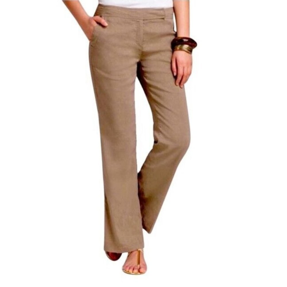 Eileen Fisher Straight-Leg Pants in Tan